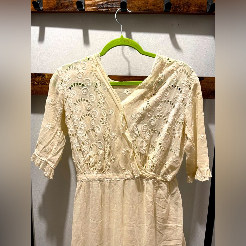 Victorian Edwardian 1870s Antique Floral Prairie Dress - Picture 5 of 12